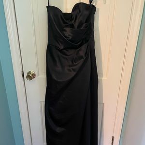 Vivian Diamond Black Satin Dress